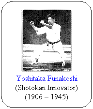 Flowchart: Alternate Process: Yoshitaka Funakoshi
(Shotokan Innovator)
(1906  1945)
