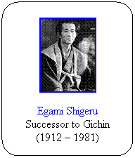 Flowchart: Alternate Process: Egami Shigeru
Successor to Gichin
(1912  1981)
